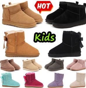 Çocuk Botları Çocuk Tasman Terlik Türük Avustralya Snow Boot Çocuk Ayakkabı Kış Klasik Ultra Mini Bebek Erkek Kız ayak bileği patik çocuk kürk süet jfj