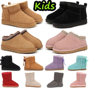 Kids Boots Kid Tasman Slippers Australia Children Snow Boot Winter Toddler Classic Ultra Mini Boys Booties Child Fur kid for Girls Baby with Bows jkg