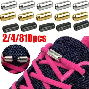 Peças de sapatos acessórios cadarços semicírculo fivelas sem gravata fivela conector para sapatos tênis cadarço rápido laços metal cápsula laços bloqueio 231025