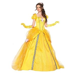 Halloween Costumes Cosplay Costumes New Halloween Princess Dress Yellow Fairy Dress Court Costume Fairy Tale Theme Costume Stage Costume