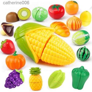 Кухни Play Food Притворные игрушки Обучающая кулинария Моделирование Миниатюрная модель еды Фрукты и овощи Детские кухонные игрушки для детей GirlsL231026