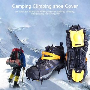 登山クランポン1ペア登山クリートステンレス鋼10歯の氷のクリートハイキング用のキャリーバッグで調整可能釣り釣りジョギング231025