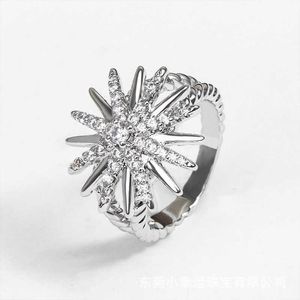 DY Ring Designer Luxusschmuck Top-Schmuckring Beliebte klassische Sonnenblume voller imitierter Diamantsterne Einfacher Stil Zubehörring für Frauen Weihnachtsgeschenk