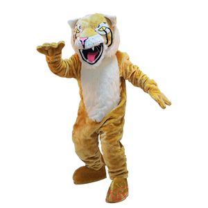 Halloween Fierce Wildcat Mascot Costume Cartoon Fruit Anime theme character Christmas Carnival Party Fancy Costumes Adults Size Outdoor Outfit