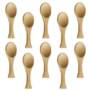 Spoons 10pcs Wooden Spoon Bath Salt Measuring Candy Scoop Ground Coffee Short Handle Teaspoon For Home Kitchen Office