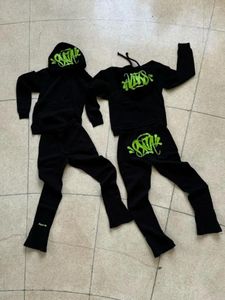 GG Herrspårssuits Synaworld Y2K Suit Tracksuit Herr Streetwear Hip Hop Letter Print Hoodie Sweatpants Casual Pants 2 Piece Set Sportwear DG La CK MLB