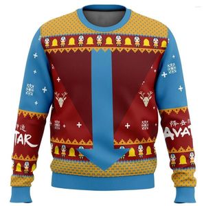 Felpe con cappuccio da uomo Avatar The Last Airbender Christmas Time Brutto maglione regalo Babbo Natale Pullover da uomo Felpa 3D e top autunno