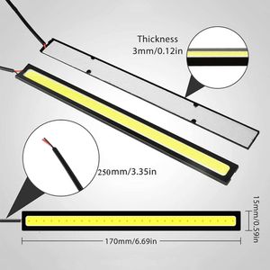 Bil 6 st 17 cm cob led bil drl dimma glödlampor universal vattentät dagtid kör ljus 12v 7000k vit panl externa atmosfärslampor