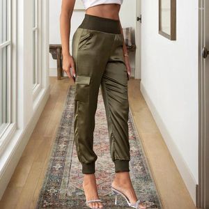 Damenhosen Zoctuo Mode Trendy Cargo 2023 Frühling Sommer Streetwear Zwei Taschen Deco Hohe Taille Leggings Hosen Club Party