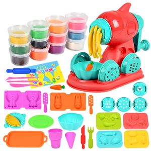 Modelagem de massa de argila Kid Creative DIY Clay Toys Hamburger Noodle Machine Dough Handmade Finja Sorvete Fazendo Play House Girl Toy Presente 231026