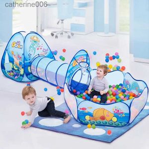 Baby Rail Baby Ballon Playpen Portable 3 In 1 Children Ball Pool Kids Tent Ball Pit Crawling Tunnel Kid Playground Yard Rooom Pool GiftL231028