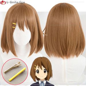 Catsuit kostümleri k-kahverengi hirasawa yui peruklar ısıya dayanıklı saç kadın sevimli cosplay anime + peruk kapağı