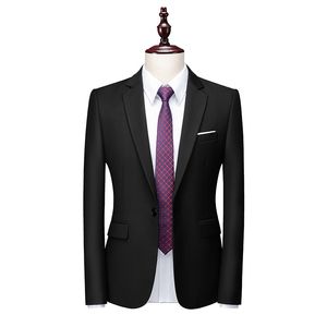 2023 Spring och Autumn New Men's Business Slim Fit Fashion Trend One Button Stor bröllopsklänning för män