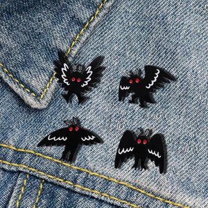 Broschen Unbekannt Biologische Motte Mann Emaille Pins Schwarz Seltsame Tier Brosche Abzeichen Geheimnisvolle Punk Trendy Revers Schmuck Geschenk Für Freunde