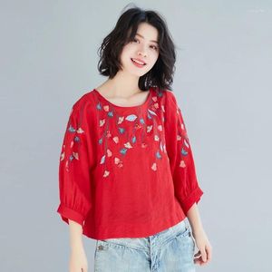 Ethnic Clothing Traditional Chinese Blouse Shirt Tops For Women Mandarin Collar Oriental Linen Female Elegant Cheongsam To TA1380