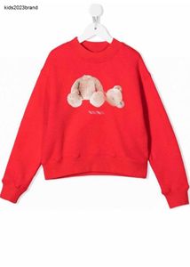 Ny baby hoodie kompletta etiketter solid färg barn tröja storlek 100-150 docka björntryck barn pullover okt25