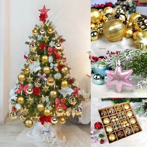Decorações de Natal 42pcs Bolas 3/6cm Caixa Enfeites de Árvore Bola Xmas Pendurado Pingentes Home Party Decor 2023 Ano Presente 231027