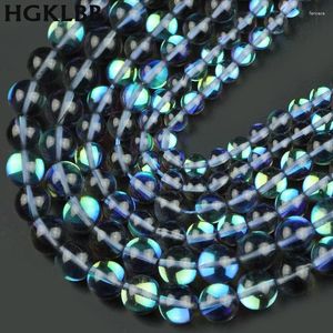 Pärlor HgKLBB Natural Blue Labradorite Stone 6/8/10mm 15 '' Flash runda för smycken som tillverkar armband DIY -tillbehör