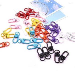 Keychains 10Pcs Fashion Metal Trigger Lobster Clasp Snap Keyring Connector Painted Keychain Parts For Bag Diy Craft Key Holder Accessories