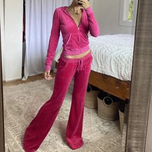 Women's Tracksuits Track Suits For Women 2 Piece Jogging Velvet Slim Fit Tracksuit With Zip Hooded Long Sleeve Jacket Low Waist Flared Trousers 231026