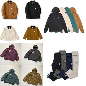 Mens Ceket Markası Carhart Detroit Hoodies Sweatshirts Pullover Jogger Batik Çalışma Kıyafeti Canvas Fermuper Sıradan Gevşek Takım Gözleri229W