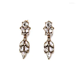 Dangle Earrings Vintage Clear Crystal Stone Drop Antique Style Pendant Earring OL Ear For Women Wholesale Factory Jewelry