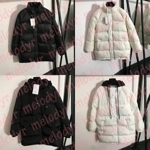 Piumino lungo da donna stile lettera stampa parka caldo antivento moda patchwork giacca a vento con cappuccio staccabile