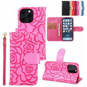 Rose Flower Leather Wallet Phone Case for iPhone 15 14 13 12 11 pro max xr xs 6 7 8 Plus iphone15 back cover