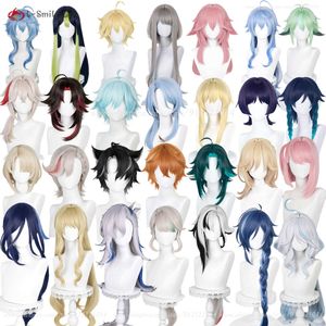 Catsuit Costumes Genshin påverkar Lyney Scaramouche Tartaglia Wriothesley Lumine Lynette Yae Miko Freminet Kaveh Venti Furina Ganyu Cosplay Wigs