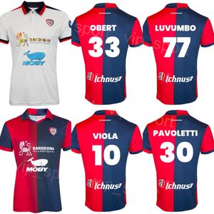 Cagliari Calcio Soccer 77 Zito Luvumbo Jersey Club 1 Boris Radunovic 29 Antoine Makoumbou 33 Adam Obert 4 Alberto Dossena 8 Nahitan Nandez Football Shirt Kits 23-24