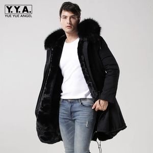 Men's Down Parkas Winter Mens Real Fur Collar Hooded Parka Thick Warm Natural Lining Overcoat Army Military Long Jackets Large Size 4XL Coats 231026