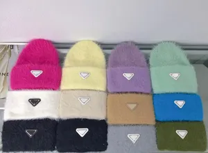 Designer stickad mink hår hatt lyx hatt för man beanie designer casquettes unisex vinter kashmir casual utomhus mössa