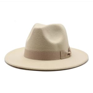 Wide Brim Hats Bucket Autumn Winter Wool Fedora Hat for Women Solid Formal Wedding Decorate Man Panamas Street Dance Cap Fedoras Gorras Para Mujer 231027