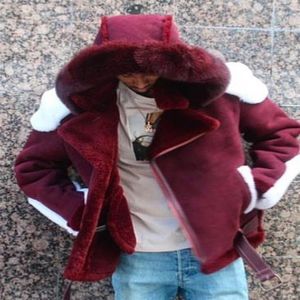 Men's Fur & Faux Lugentolo Men Leather Jacket Winter Warm Fashion Coat Plus Size Hooded Long Sleeve Casual Mens Clothing225c