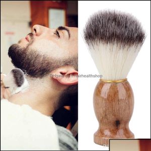 Pennelli per trucco Pennelli per trucco Strumenti Accessori Salute Bellezza Capelli di tasso Pennello da barba per uomo Barbiere per uomo Pulizia barba facciale Dh5 Dhu6L