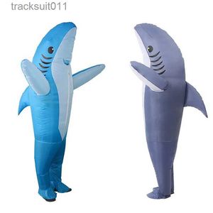 Anime Costumes Unisex Funny Iatable Shark Cosplay Come Suit Adult Fancy Dress Performance Clothes Halloween Carnival Theme Party L231027