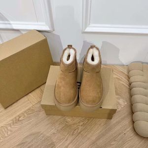 Boots Sheepskin and Wool Integrated Snow Boots for Women's Short Boots One Step Winter Warm Shoes Casual Cotton Shoes