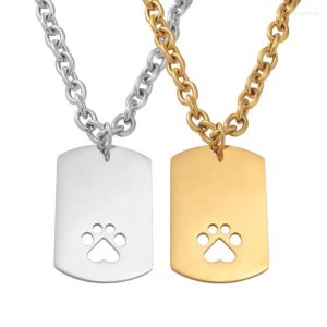 Dog Tag10pcs/Lote Aço Inoxidável Espelho Polonês Dog Tag Pingente Colares Mulheres Homens Jóias Presente 45cm