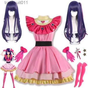 Anime kostiumy OSHI No Ko ai Hoshino Cosplay Lolita spódnica Halloween Przyjdź na kobietę zagraj impreza ubrania anime Disfraz Jer Girls 'sukienka L231027