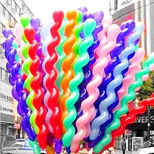 Party Decoration 10 Pcs / Lot Threaded Latex Balloon Spiral Thickening Long Wedding Birthday Supplies