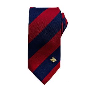 Yay bağları% 100 ipek kırmızı ve mavi çizgili erkekler iş kravat özel özelleştirilmiş beyler ışık lüks gc bal arısı dut-silk kravat 231027