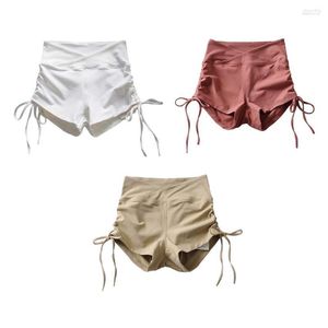 Shorts ativos mulheres cintura alta esporte sexy elástico fitness hip levantamento collants roupas de secagem rápida leggings curtos para yoga branco m