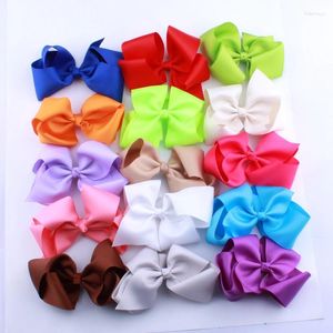 Fiori decorativi 10 PZ 14 CM di Alta Qualità Grande Arco Del Nastro Del Grosgrain Per Capelli SENZA Clip Bowknot Girandola Archi Artificiali