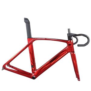 Full inre kabel Aero Disc Road Bike Frame TT-X34 PLATING Röd färg Tillgänglig storlek 47/49/52/54/56/58/60cm