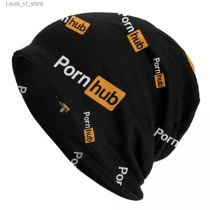 Beanie/Totenkopfkappen Pornhubs Skullies Beanies Hut Vintage Unisex Street Cap Warmer Kopfwickel Motorhaube Strickmützen T2301027