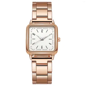 Zegarek na rękę dla kobiet cyfrowe zegarki ze stali nierdzewnej Watch Fashion Square Square Temperament Relogios feminino