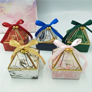 Confezione regalo Confezione regalo Forniture per matrimoni Scatola per caramelle per feste Baby Shower Scatole per cioccolatini in carta Scatole per imballaggio abbronzanti creative prismatiche 231026