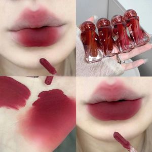 Lip Gloss Rose Red Brown Glaze Mud Matte Velvet Waterproof Long-lasting Nude Pink Liquid Lipstick Autumn Makeup Tint