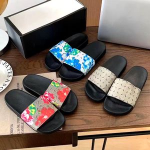 luxury Designer rubber sandal Beach Slide Mule Womens Slipper Casual shoe Sizes 36-46 fashion Summer travel mens canvas top quality Sliders Flat pool sandale with box