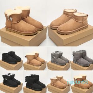 Stivali da neve per ragazze Simpatiche pantofole in cotone Stivali invernali in pelle di pecora slip-on impermeabili per bambini